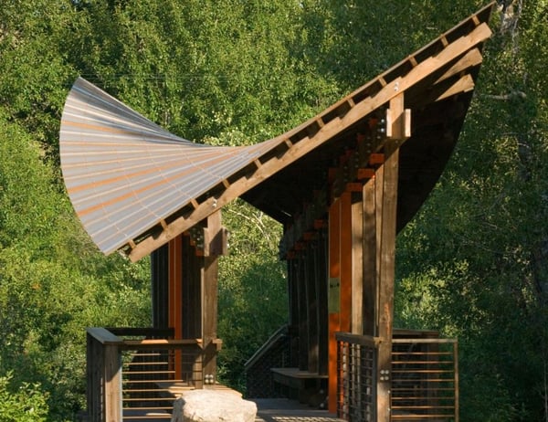 Corrugated metal used outside